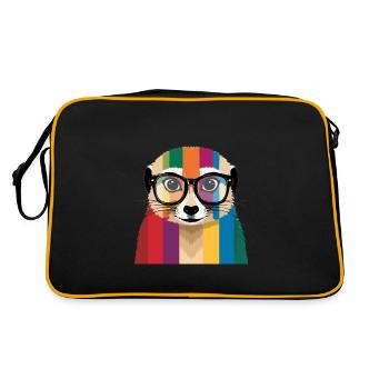 Meerkat Glasses Colorful Cool - Retro Bag - black/gold - Back