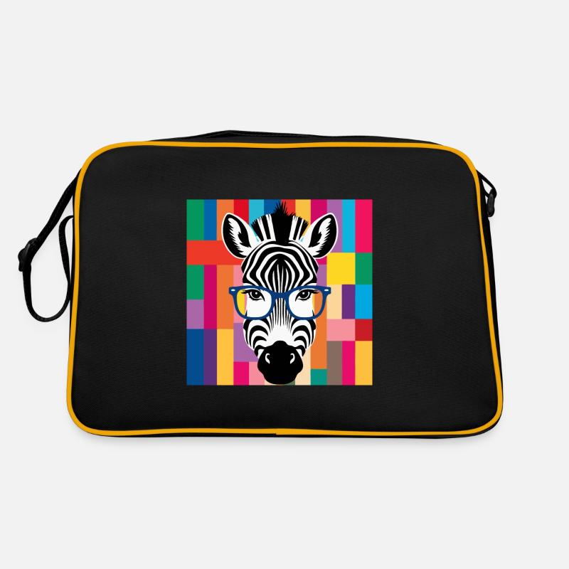 Zebra Cool with Glasses Colorful Retro Bag