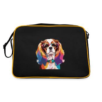 Cavalier King Charles Spaniel Lunettes pour chien - Sac Retro - noir/or - Dos