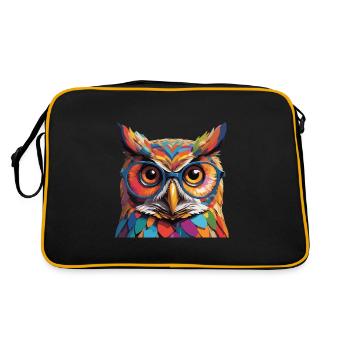 Hibou Cool avec des lunettes colorées Tough - Sac Retro - noir/or - Dos