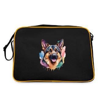Berger Allemand Chien Cool Coloré Berger Allemand - Sac Retro - noir/or - Dos