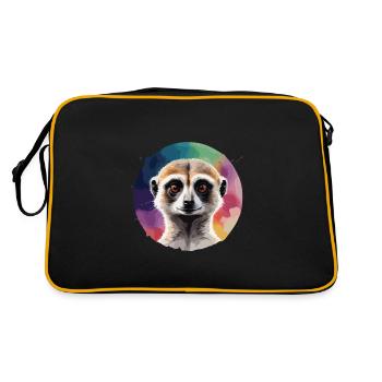Meerkat Colorful Cool Vector Design - Retro Bag - black/gold - Back