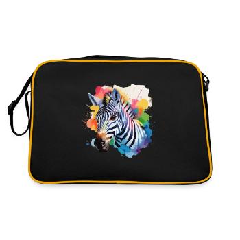 Zebra cool in colorful design - Retro Bag - black/gold - Back