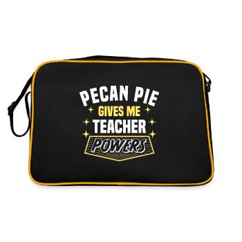 Pecan Pie Gives Me Teacher Powers Funny Professor - Retro Bag - black/gold - Back