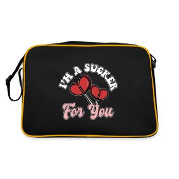 Valentine's Day I'm A Sucker For You Couple - Retro Bag - black/gold - Back