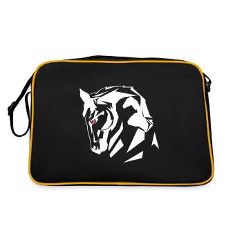 PFERDESHIRT PFERD REITER PFERDEKOPF - Retro Tasche - Schwarz/Gold - Hinten