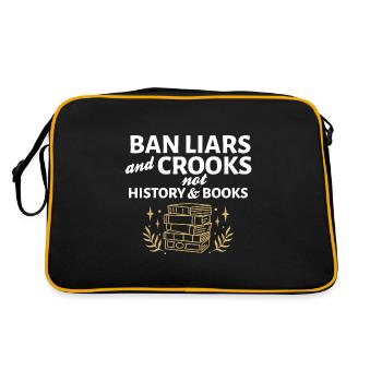 Ban Liars And Crooks Not History And Books - Retro Bag - black/gold - Back