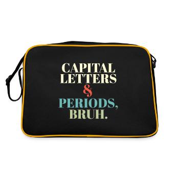 ELA Teacher Letters and Periods Bruh Grammar - Retro Tasche - Schwarz/Gold - Hinten