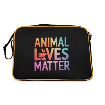 Vegetarian Vegan Veggie Vegetarian - Retro Bag - black/gold - Back