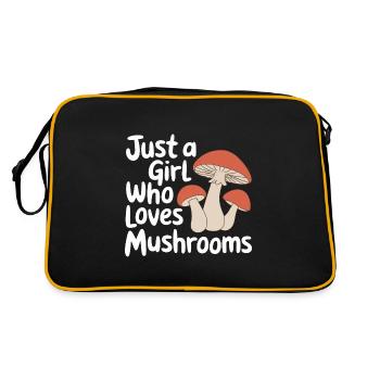 Mushroom Mushrooms Funghi Mushroom - Retro Bag - black/gold - Back