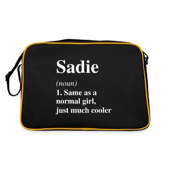 Sadie Definition Cool Name Saying Gift - Retro Bag - black/gold - Back