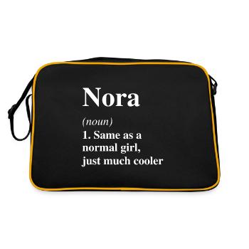 Nora Définition Cool Nom Dicton Cadeau - Sac Retro - noir/or - Dos