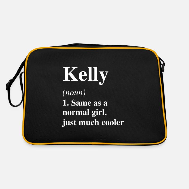 Kelly Definition Cooler Name Spruch Geschenk - Retro Tasche - Schwarz/Gold