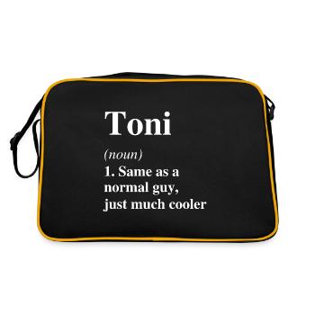 Toni Definition Cool Name Saying Gift - Retro Bag - black/gold - Back