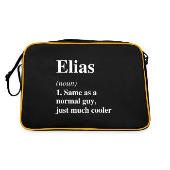 Elias Definition Cool Name Saying Gift - Retro Bag - black/gold - Back