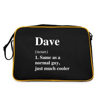 Dave Definition Cool Name Saying Gift - Retro Bag - black/gold - Back