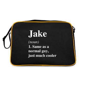 Jake Definition Cooler Name Spruch Geschenk - Retro Tasche - Schwarz/Gold - Hinten