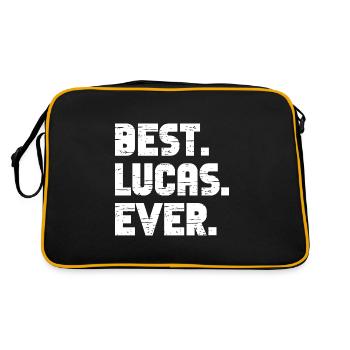 Meilleur Lucas Jamais Cadeau Rétro Dire Anniversaire - Sac Retro - noir/or - Dos