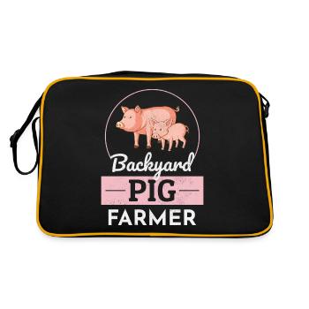 Backyard Pig Farmer Animal Farming Farm Funny - Retro Bag - black/gold - Back