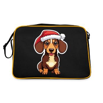 Teckel avec Noël - Sac Retro - noir/or - Dos