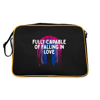 Capable de tomber amoureux Bisexuel LGBTQ Bi - Sac Retro - noir/or - Dos