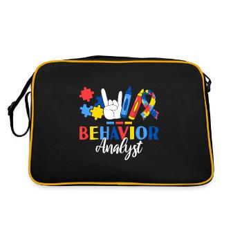 Thérapeute ABA agréé par l’analyste du comportement - Sac Retro - noir/or - Dos