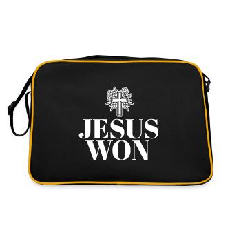 Religious Jesus Won Christian Jesus Holy Cross - Retro Bag - black/gold - Back