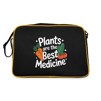 Vegetarian Vegan Veggie Vegetarian - Retro Bag - black/gold - Back