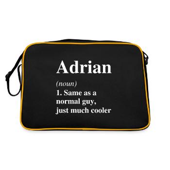 Adrian Definition Cool Name Saying Gift - Retro Bag - black/gold - Back