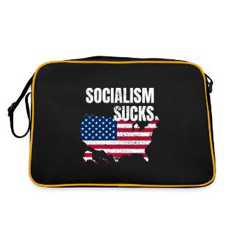 Socialism Sucks Anti socialisme capitalisme - Sac Retro - noir/or - Dos