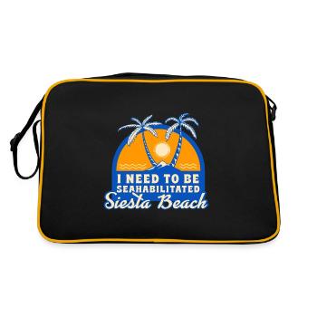 I Need To Be Seahabilitated Siesta Beach Summer - Retro Bag - black/gold - Back