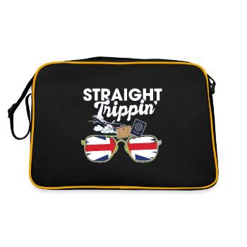 Straight Trippin' Britain Vacation Tour Travel - Retro Tasche - Schwarz/Gold - Hinten