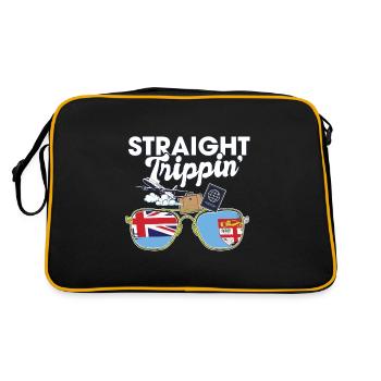 Straight Trippin' Fiji Vacation Tour Travel Trip - Retro Tasche - Schwarz/Gold - Hinten