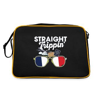 Straight Trippin' France Vacances Tour Voyage - Sac Retro - noir/or - Dos