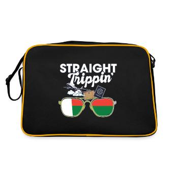 Straight Trippin' Madagascar Vacation Tour Travel - Retro Tasche - Schwarz/Gold - Hinten