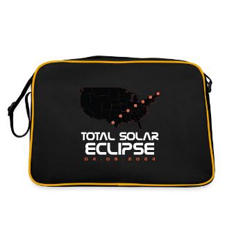Carte de l’éclipse solaire totale Chemin de l’amant de la totalité - Sac Retro - noir/or - Dos