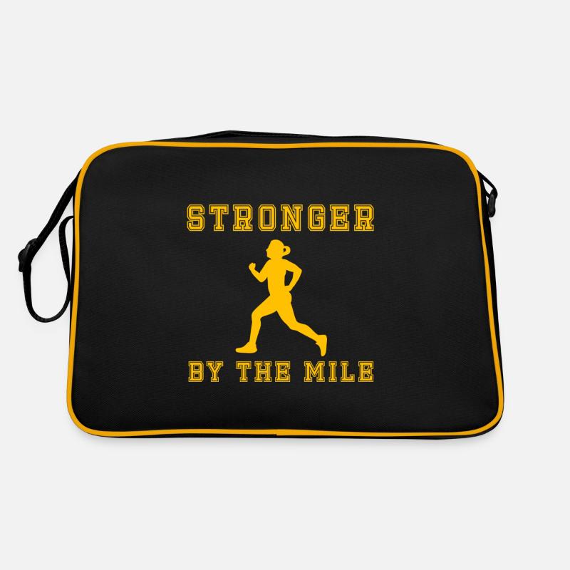 Lustiger Ultramarathon Marathonläufer - Retro Tasche - Schwarz/Gold