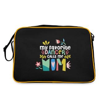 My Favorite Dancer Calls Me Mom Proud Dance Mother - Retro Tasche - Schwarz/Gold - Hinten