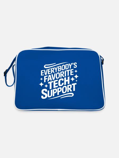 Technischer Support Computerfreak Nerd - Retro Tasche - Blau/Weiß - Hinten