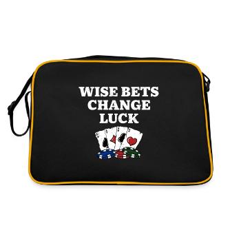 Wise Bets Change Luck Poker Sayings Poker Player - Retro Tasche - Schwarz/Gold - Hinten