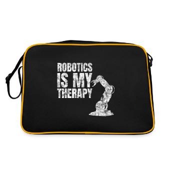 Robotics Is My Therapy Roboter Techniker - Retro Tasche - Schwarz/Gold - Hinten