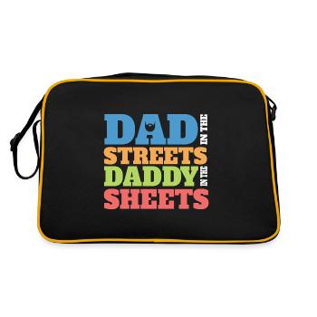 Dad In The Streets Dad In The Sheets Funny - Retro Tasche - Schwarz/Gold - Hinten