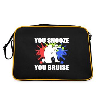You Snooze You Bruise Paintballspieler - Retro Tasche - Schwarz/Gold - Hinten