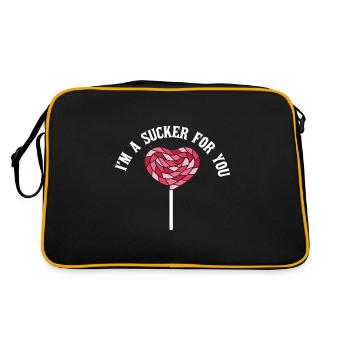 I'm A Sucker For You Funny Valentine's Quote - Retro Bag - black/gold - Back