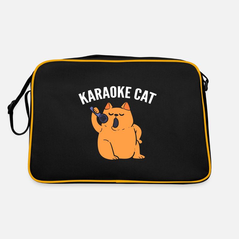 Karaoke Cat Katze Karaoke -Sänger Retro Tasche