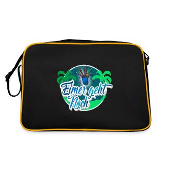 Eimer Geht Noch Eimer Saufen Mallorca - Retro Tasche - Schwarz/Gold - Hinten