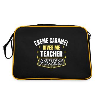 Creme Caramel Gives Me Teacher Powers Funny - Retro Bag - black/gold - Back