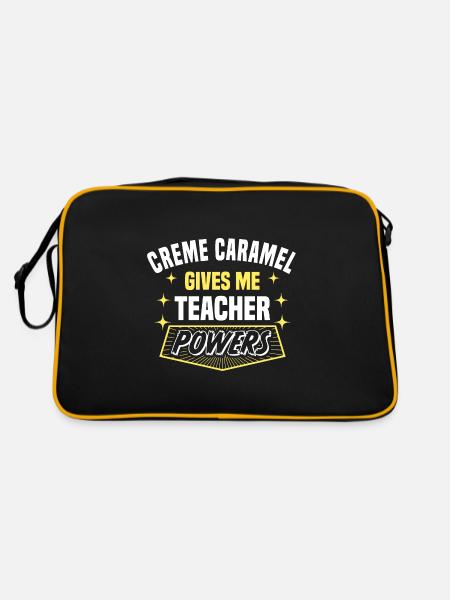 Crème Caramel Me donne des pouvoirs de professeur drôle - Sac Retro - noir/or - Dos