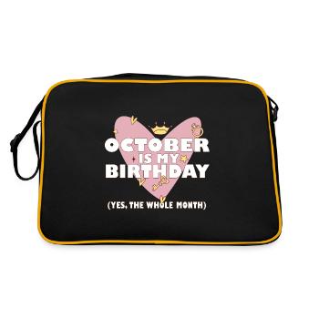 Octobre est mon anniversaire Oui tout le mois né - Sac Retro - noir/or - Dos