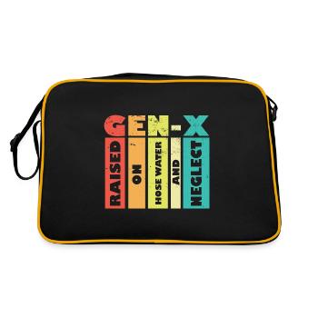 Funny Boomers Gen X Raised On Hose Water And - Retro Bag - black/gold - Back